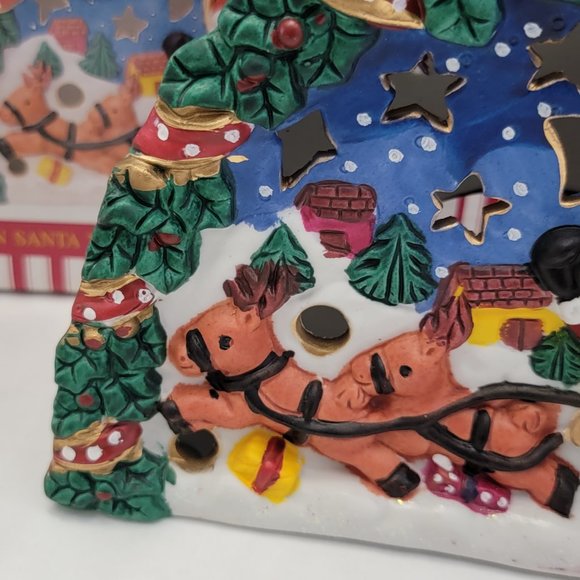 Gift Collection Porcelain CSanta Tealight Votive Candle Holder Christmas Sled - Picture 8 of 13